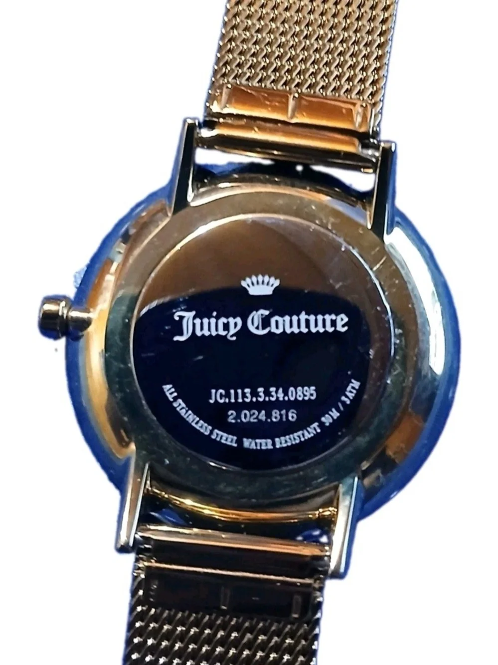 Juicy Couture Gold Tone Mesh Band Womens Quartz Watch JC.113.3.34.0895